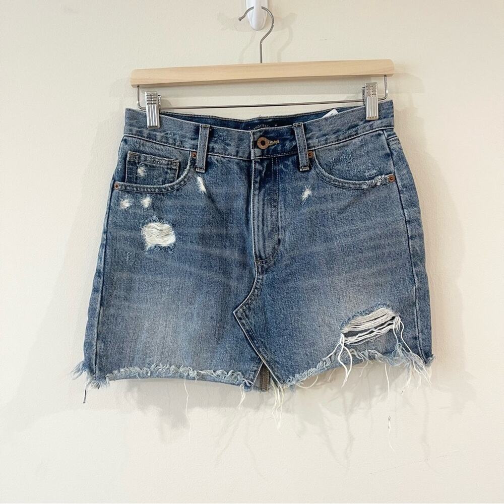 Lucky Brand Old Favorite Mini Distressed Denim Jean Skirt Women’s size 25 Blue